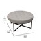 Merrick Lane Almas 34-Inch Round Tufted Cotton Linen Ottoman with Durable Metal Frame
